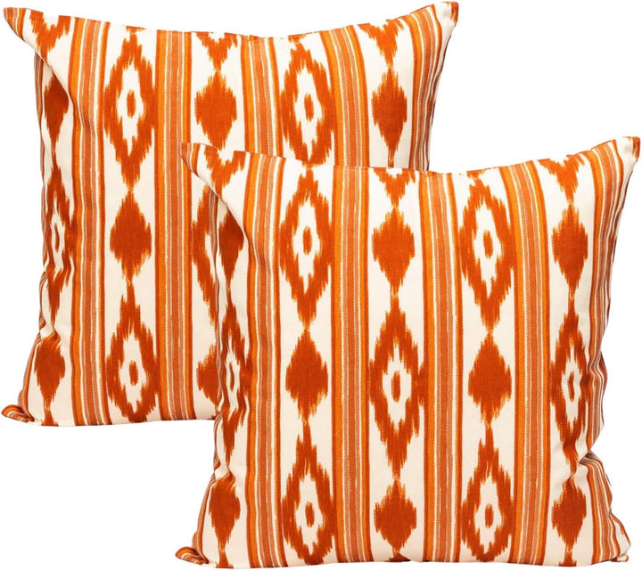 TRESMESTRES Sofa Kissenbezüge - Mediterranes Design, Lebendige Farben, Ikat-Muster - Deko Kissenbezü