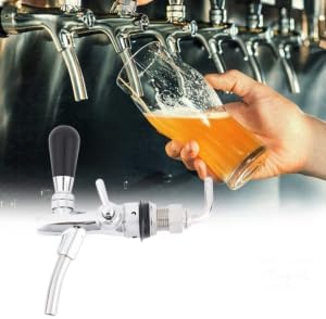 DEWIN Einstellbare Bier, Zapfhahn Draft Beer Keg Hahn Edelstahl G5/8 Adjustable Bier Hahn, Hahn Entw