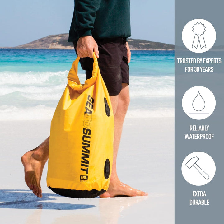 Sea to Summit Big River Dry Bag, Ultra-langlebige Roll-Top-Trockenaufbewahrung Black (Schwarz) Sport