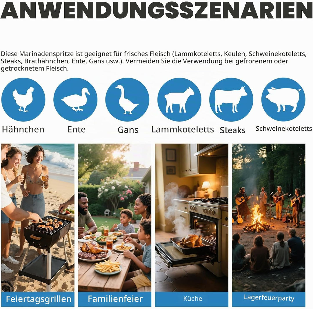 MXBAOHENG Marinierte Spritze Elektrische Kochsalzinjektionspumpe 70W Fleischeinlegemaschine Fleisch