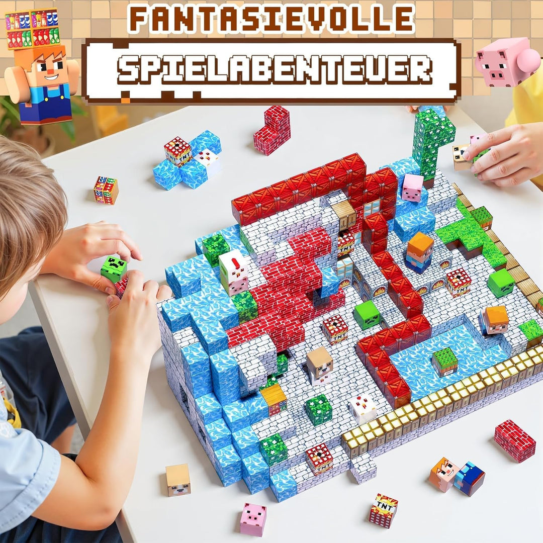 Pourbibi Magnetische Bausteine, Magnetbausteine Magnetspielzeug,Magnetische Bauwelt Spielzeug Magnet