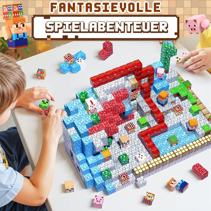 Pourbibi Magnetische Bausteine, Magnetbausteine Magnetspielzeug,Magnetische Bauwelt Spielzeug Magnet