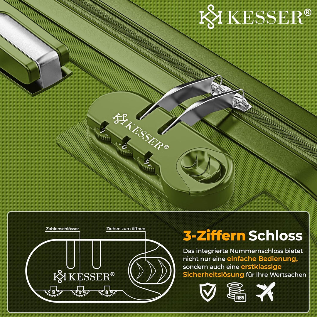 KESSER® 3tlg. Hartschalenkofferset Hartschalenkoffer Trolley Koffer Reisekoffer Reisekofferset Gepäc