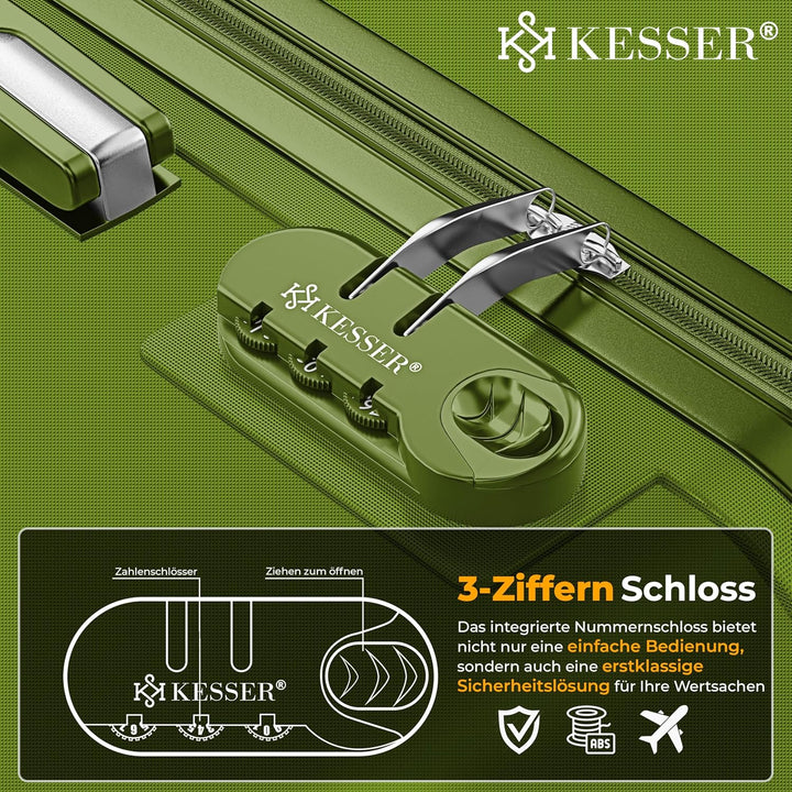 KESSER® 3tlg. Hartschalenkofferset Hartschalenkoffer Trolley Koffer Reisekoffer Reisekofferset Gepäc