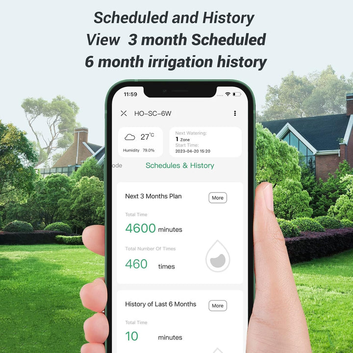 bewässerungscomputer, WiFi Sprinkler Bewässerungssystem Timer, 6 Zonen, Innen Aussenbewässerungssyst