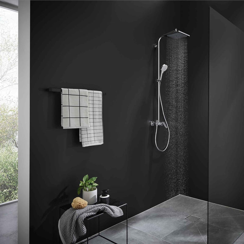 hansgrohe Crometta E - Duschsystem mit Einhebelmischer, Regendusche (240 x 240 mm) mit Armatur, Hand