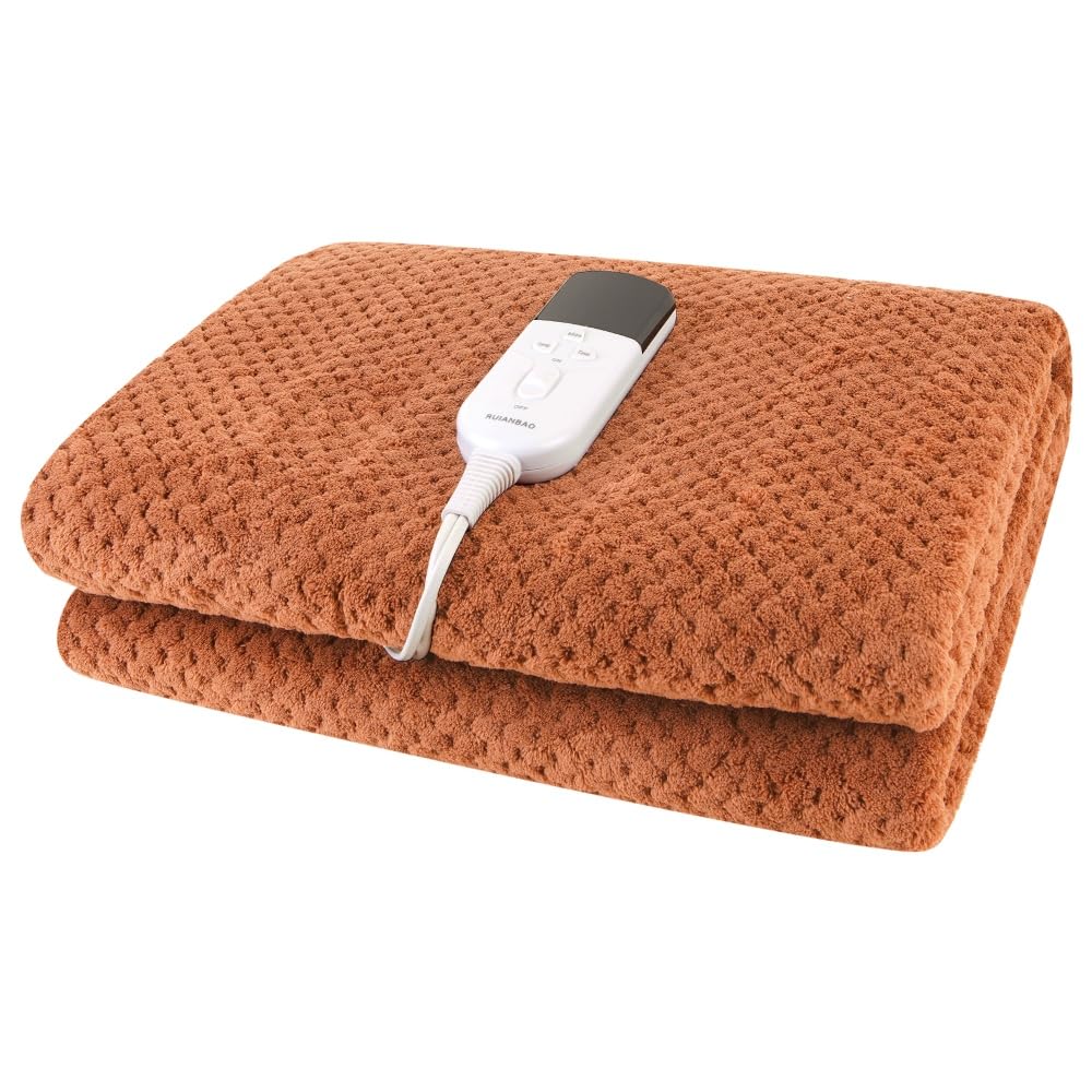 Heizdecke 2 Lagen Flanell Elektrische Decke mit Timer Heizkissen 220V 150x80cm Thermomatratze Bettwä