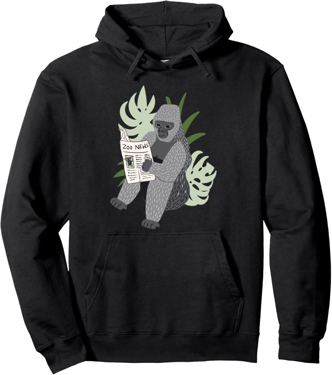 Zoo Ape News Gorilla Jungen Grafik Lustige Mädchen Neuheit Pullover Hoodie