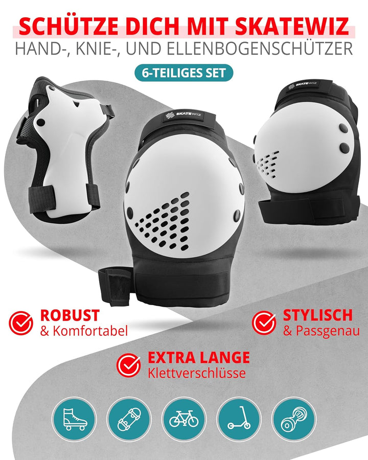 SKATEWIZ Inliner Schoner Erwachsene - Schoner Inliner Erwachsene - Knieschützer - Schützer Skate Pro