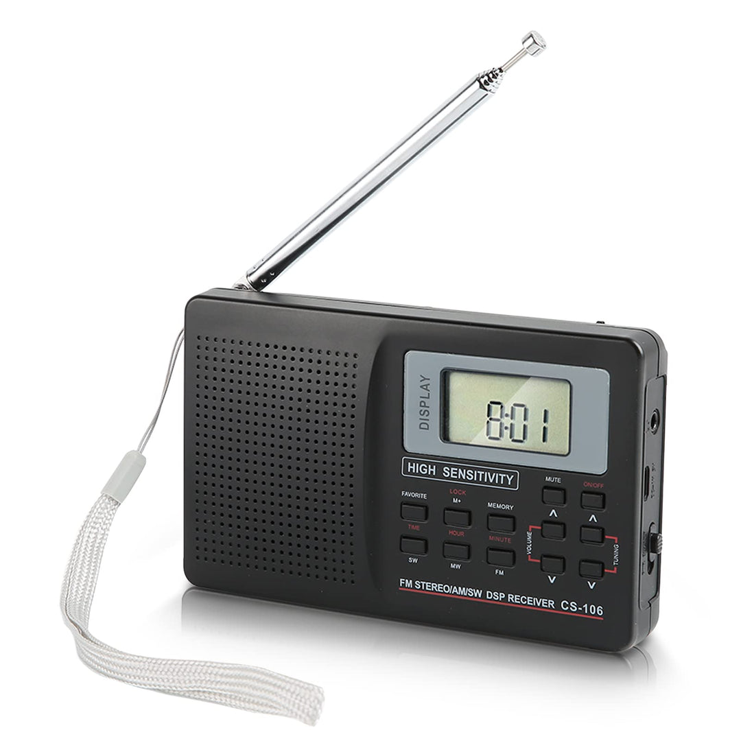 AM FM Radio, Tragbares Digitalradio FM AM SW Sound Digital Tuning Receiver Vollbandradio mit Wecker,