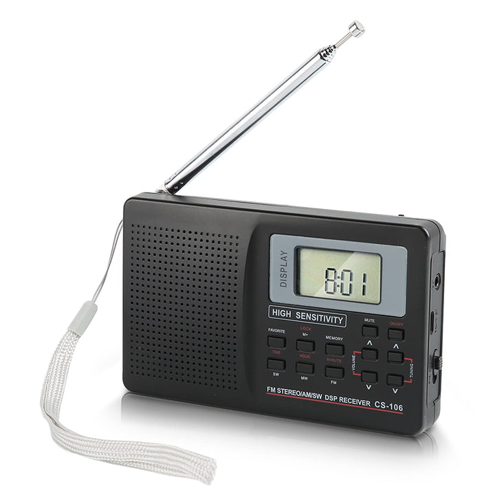 AM FM Radio, Tragbares Digitalradio FM AM SW Sound Digital Tuning Receiver Vollbandradio mit Wecker,
