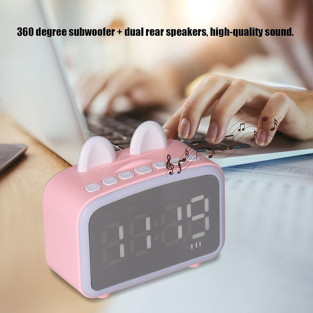Elprico Radiowecker, -Cartoon-Bluetooth-Uhr Am Bett mit 1400-mAh-Akku, Multifunktionaler Digitaler B