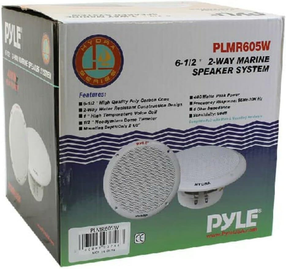 2 PLMR605W nautische Marinelautsprecher 2-Wege-System 200 Watt rms 400 Watt max 16,5 cm 165 mm 6,5"