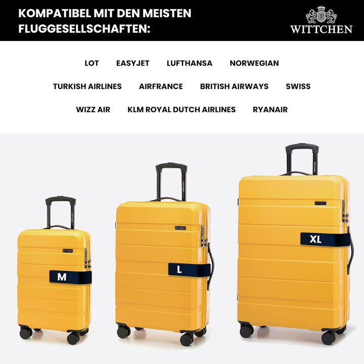 WITTCHEN COMODO Line Koffer Handgepäck Gepäck-Set aus ABS Teleskopgriff TSA Schloss 4 Doppelräder Ge