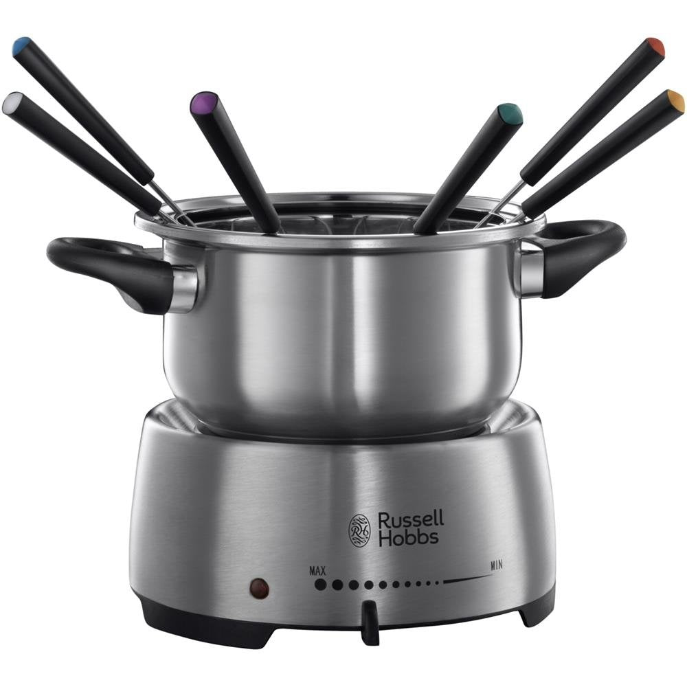 Russell Hobbs Fondue Set  Fiesta (Käsefondue, Schokofondue oder Öl-Fondue), 6 Gabeln, spülmaschinenf