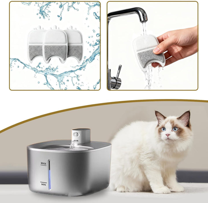 14 Stück Filter Katzenbrunnen aus Aktivkohle und Lonenaustauscherharz Katzen Trinkbrunnen Filter Aus