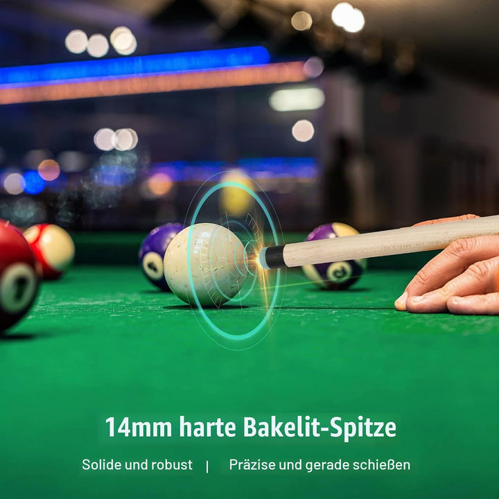 Pool Queue, 58 Zoll Billard Queue Hardwood Pool Cue 13mm Spitzen für Professionelle Billardspieler,
