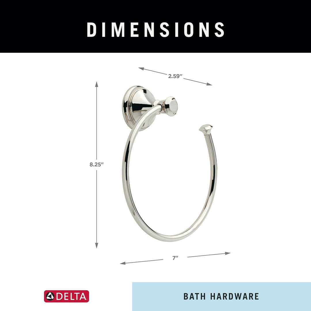 Delta Faucet 79746-PN, 6,7 x 17,8 x 6,7 cm, Nickel poliert Handtuchring Polierts Nickel, Handtuchrin