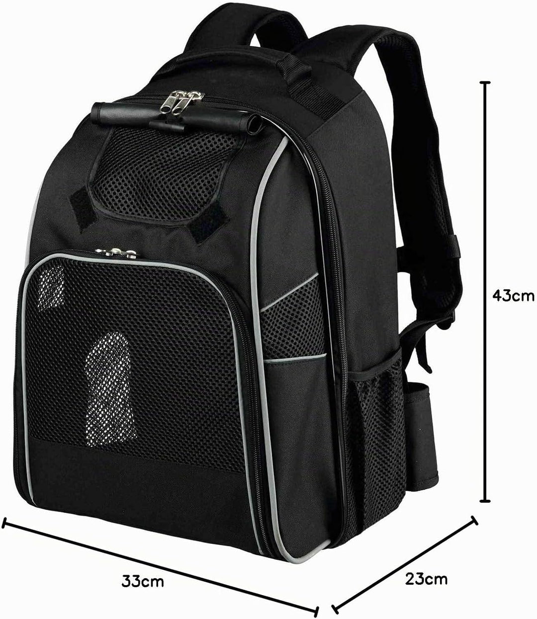 Trixie William Rucksack Tragerucksack für Haustier 33 × 43 × 23 cm schwarz, 33 × 43 × 23 cm schwarz