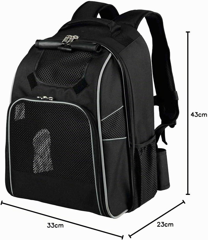 Trixie William Rucksack Tragerucksack für Haustier 33 × 43 × 23 cm schwarz, 33 × 43 × 23 cm schwarz