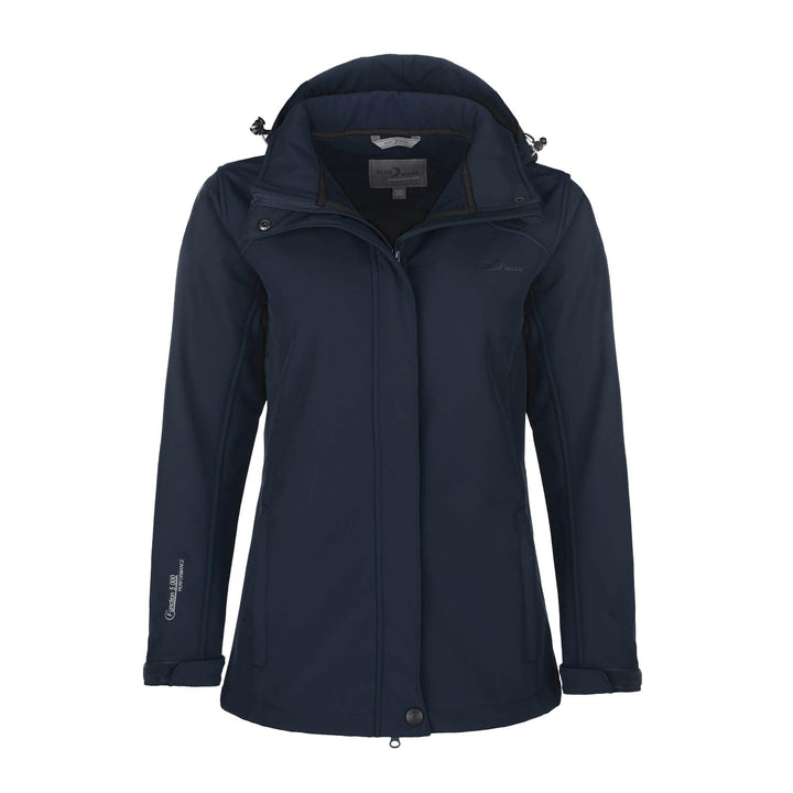 Blue Wave Damen Softshelljacke Bente mit Fleece-Innenfutter - Jacke mit abnehmbarer Kapuze 46 marine