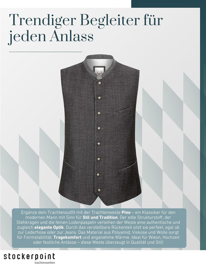 Stockerpoint Herren Pino Trachtenweste, 46