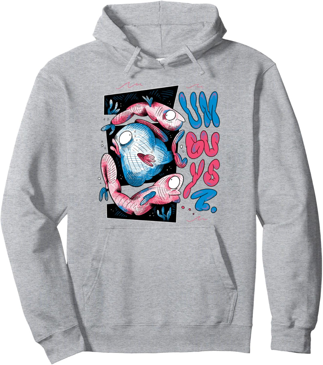 Ähm Leute? Fisch Schwimmen Ozean Skizze Lustiges Meer Pullover Hoodie
