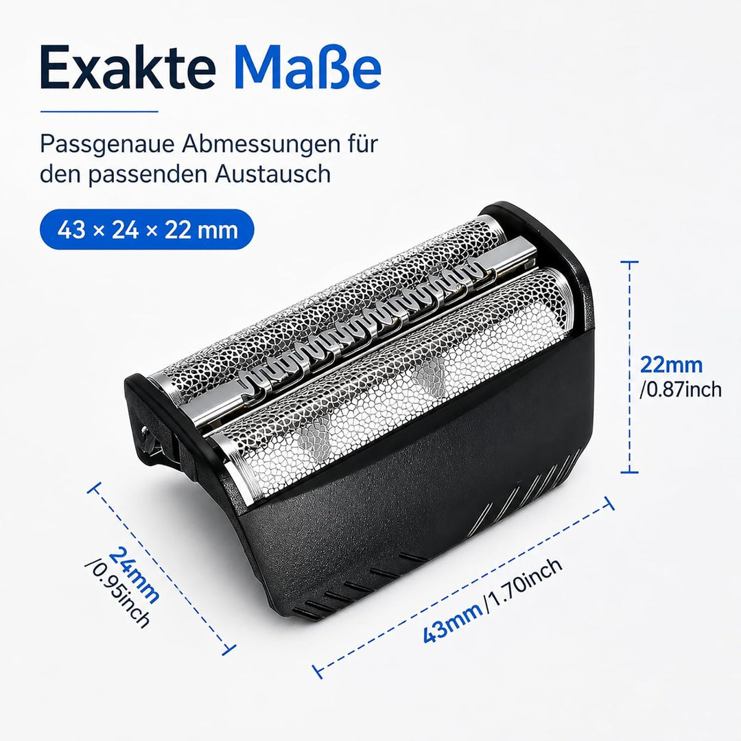 Poweka Scherfolie Scherkopf Kompatibel mit Braun 30B - Hochwertiges Kombipack Klingenblock Messer Ra