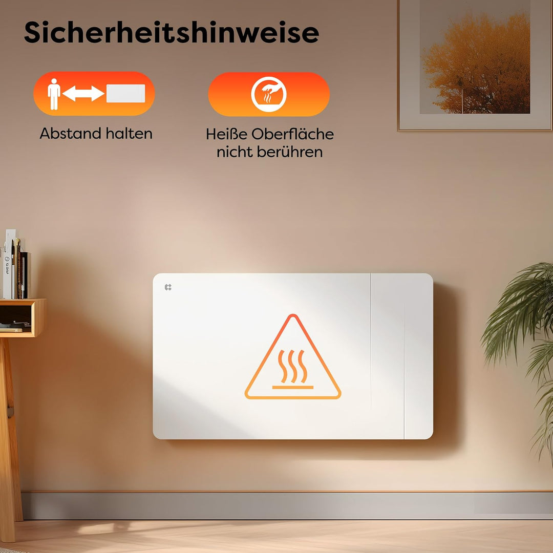 CIARRA CBHTD15A-W Keramik Elektroheizung 1500 W - WiFi Konvektor Heizung für ca. 20 m², für ca. 20 m