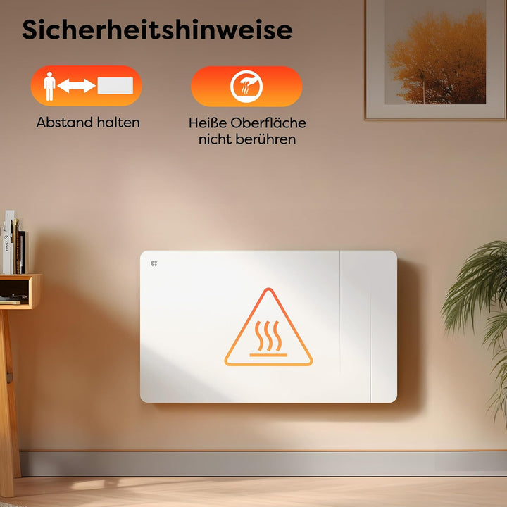 CIARRA CBHTD15A-W Keramik Elektroheizung 1500 W - WiFi Konvektor Heizung für ca. 20 m², für ca. 20 m