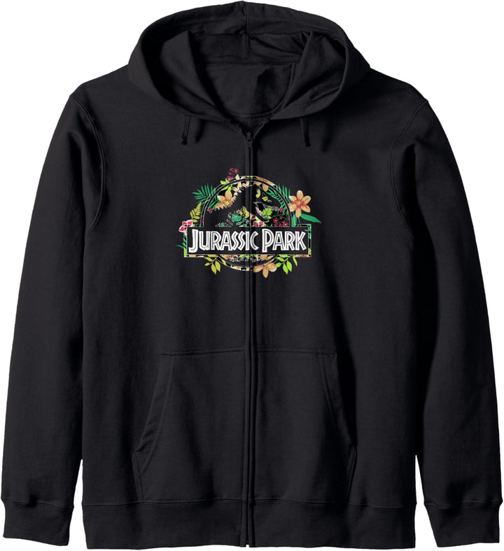 Jurassic Park Floral Tropical Fossil Logo Kapuzenjacke