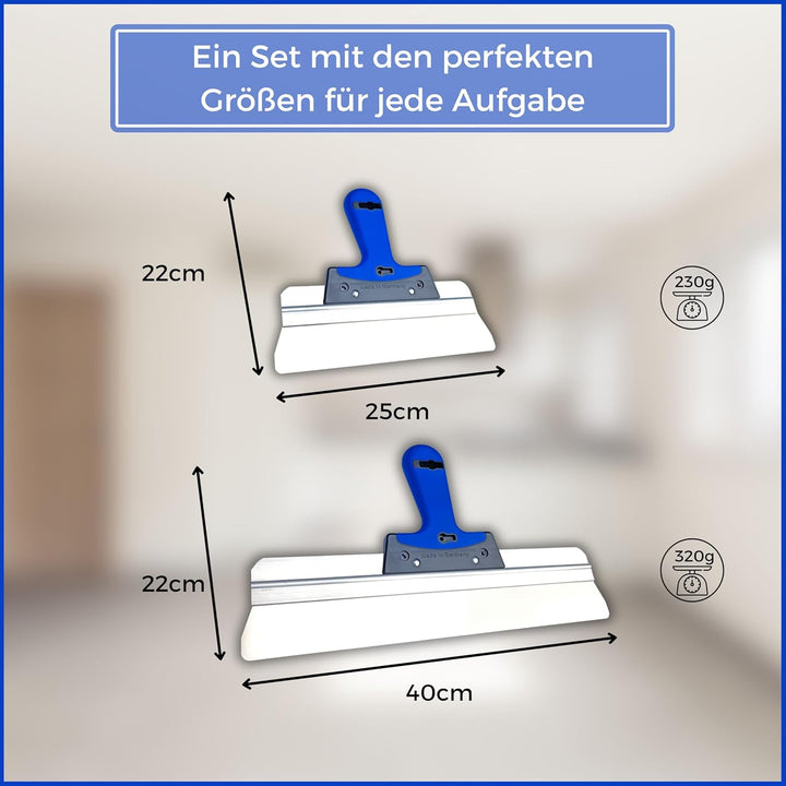 Flächenspachtel Set 400mm &amp; 250mm, trockenbau Spachtel werkzeug, Flächenglätter zum Spachten, Verput