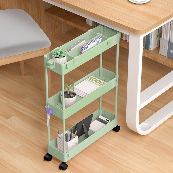 SPACELEAD Schlanker Regalwagen, 3 Etagen, Badezimmer-Organizer, rollbarer Allzweckwagen, Mobile Rega