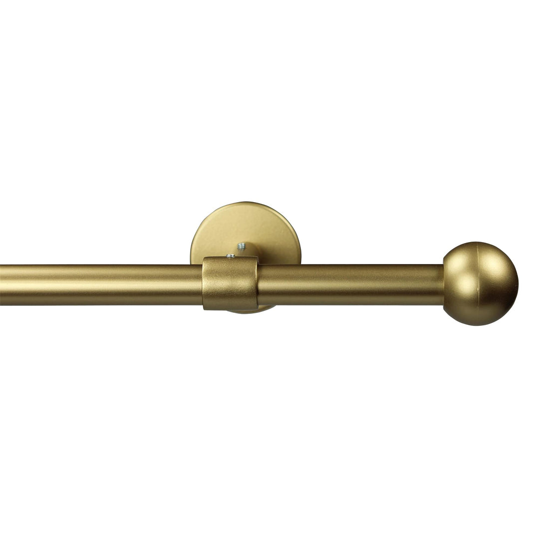 Garesa Gardinenstange Bolti Ø 16mm, 1-läufig, Gold, matt I Stabile Vorhangstange ohne Ringe I Mit En
