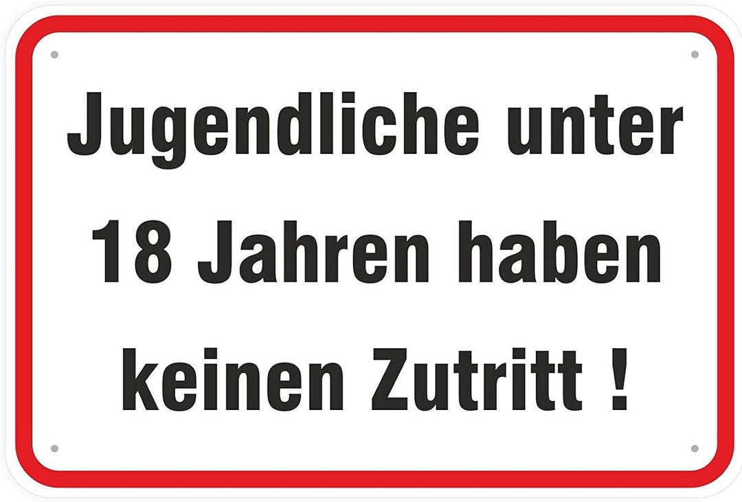 Schild Jugendliche unter 18 Jahren haben keinen Zutritt aus Aluminium-Verbundmaterial 3mm stark 40 x