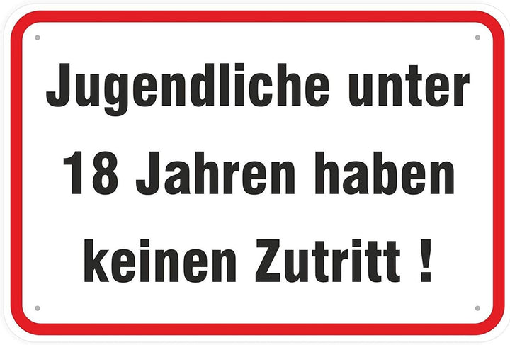Schild Jugendliche unter 18 Jahren haben keinen Zutritt aus Aluminium-Verbundmaterial 3mm stark 40 x