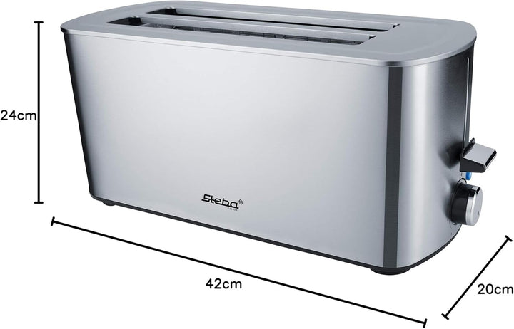 Steba Langschlitztoaster TO 21 Inox | Doppel-Langschlitztoaster | Anti-Fingerprint Edelstahlgeh?use