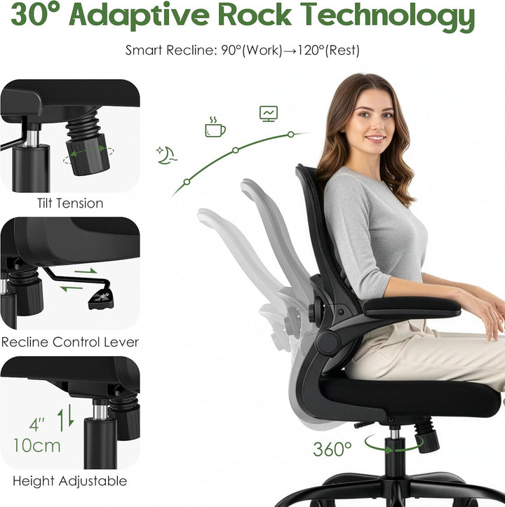 Farini Ergonomischer Executive Schreibtischstuhl Mesh Bürostuhl mit Verstellbarer Lendenstütze und a