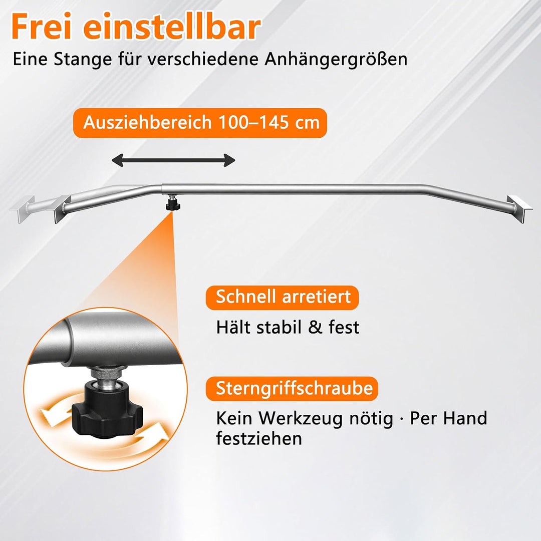 3 X Anhänger Planenbügel,Flachplanenbügel,Aluminium,Leicht Und Robust,Mit Drehknopf Schraube,Längenv