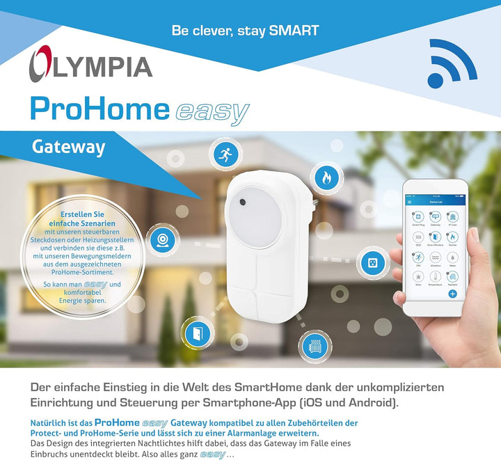 OLYMPIA ProHome easy, Smart Home System mit Alarmfunktion, einfache Installation, smarte Heizkörper