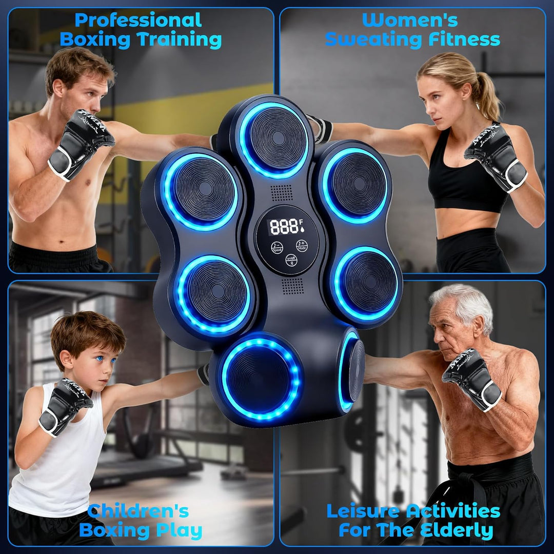 Smart Music Boxing Machine mit LED-Lichtern, Bluetooth Musikboxing Maschine mit 9 Geschwindigkeitsmo