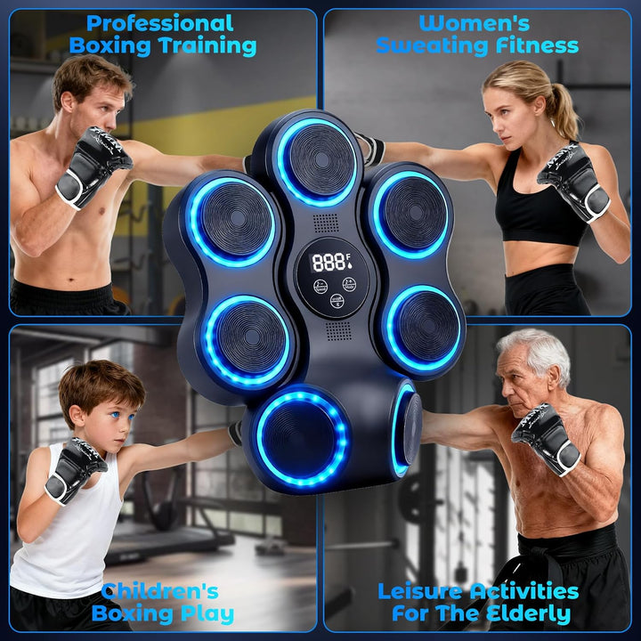 Smart Music Boxing Machine mit LED-Lichtern, Bluetooth Musikboxing Maschine mit 9 Geschwindigkeitsmo