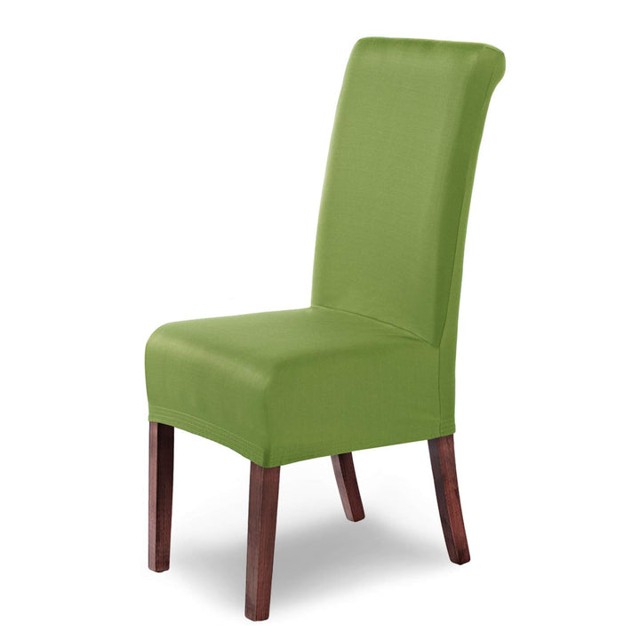 SCHEFFLER-Home Stuhlhussen Stretch Marie/Stuhlhussen Grün 4er / elastische Stuhlabdeckungen mit Flec