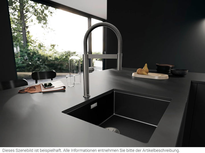 BLANCO CULINA-S II Mini | Küchenarmatur in schwarz matt | Hochdruck | Mit herausziehbarem Schlauch |