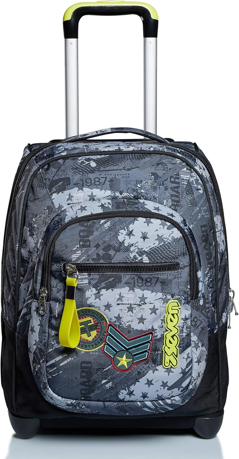 Seven TROLLEY, 2 in 1, Schulranzen mit Rollen, Rucksack mit Trolleyfunktion für Kinder, ab 1. Klasse