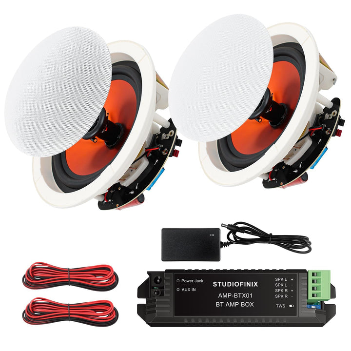 STUDIOFINIX 6,5-Zoll-Bluetooth-Deckenlautsprecher, maximal 300 Watt Leistungsaufnahme für Innenberei