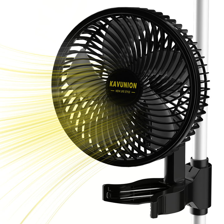 KAVUNION K1 Growzelt Clip Ventilator, 9W EC-Motor Ventilator Oszillierend 6-stufige Geschwindigkeits