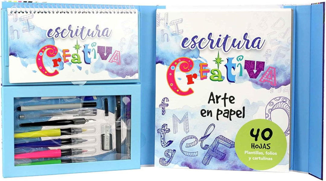 Cefa Toys- Set Petit Picasso Creativa, CALIGRAFIA, Schreiben in Kurve und mit Schablonen, Mehrfarbig