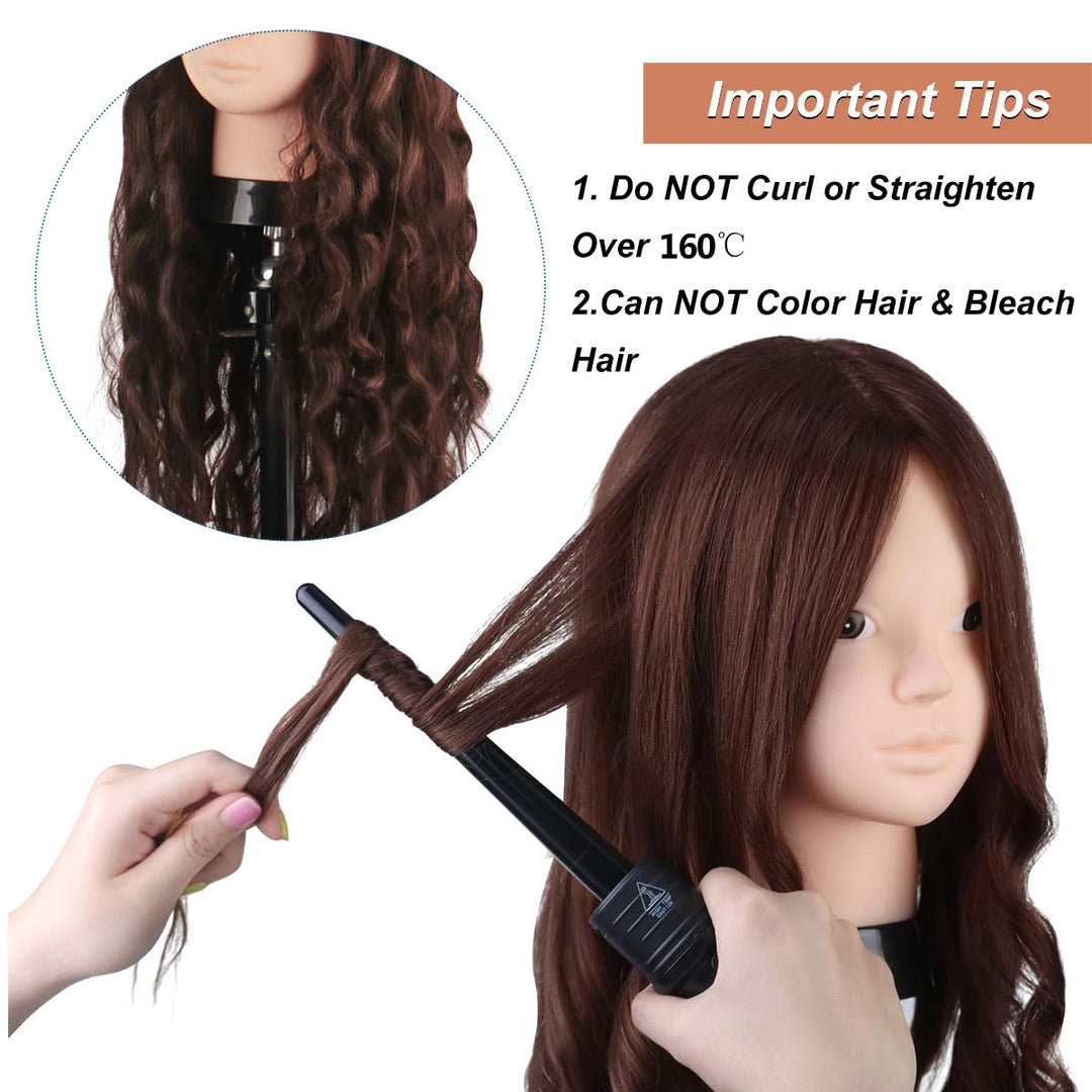 MYSWEETY 20” Übungskopf Trainingsköpf Friseure Frisierkopf 60% Echthaar Perückenkopf Puppenkopf von