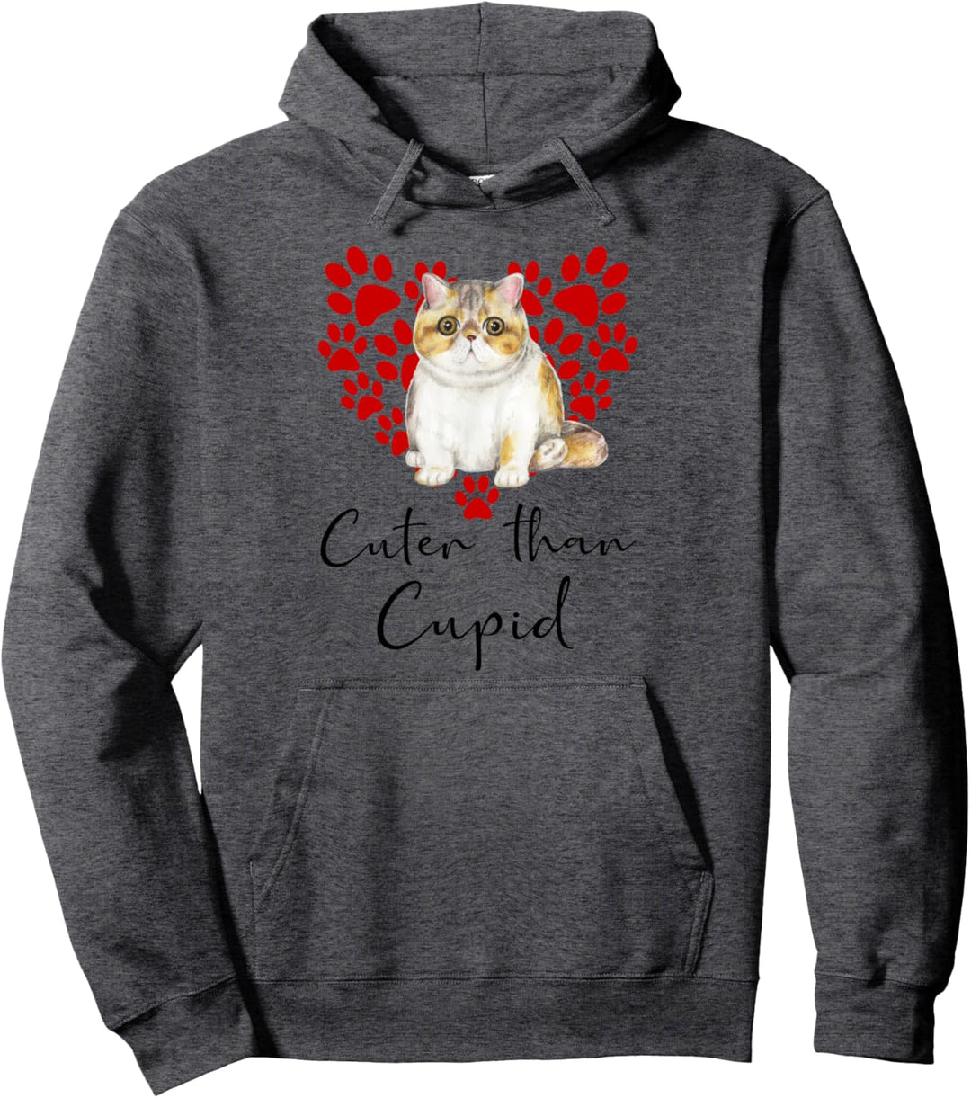 EXOTIC SHORTHAIR Cuter Than Cupid Katze Valentinstag Pullover Hoodie